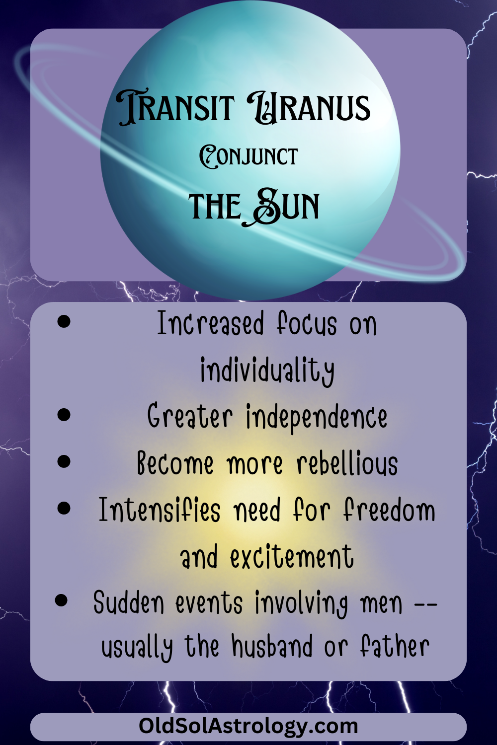 Transit Uranus Conjunct the Sun Old Sol Astrology